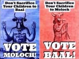 The Two-Party System - Vote Moloch! Vote Baal! Child Sacrifice Meme