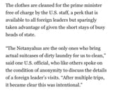 netyanahu and his wife pack suitcases of dirty laundry to have washed