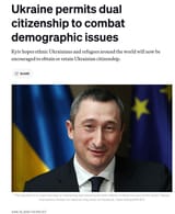 1349 Ukraine caves in to dual citizenship. It really needs soldiers