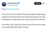 Laura Loomer X rage Tucker