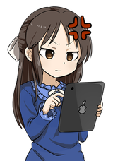 Looking at tablet computer angry upset