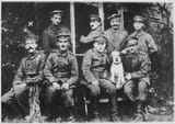 German soldiers. Adolf Hitler at left