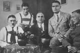Inside minimum security prison at Fortress of Landsberg are (L) Adolf Hitler &amp; (2R) visitor Rudolf Hess w. other unident. prisoners. 1924