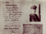 A weapon permit issued in the name of Adolf Hitler. Munich, November 26, 1921.