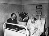 Hitler visiting soldier