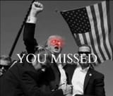 trump you missed bitch glowing red eyes black and white