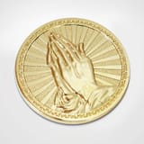 gold prayer coin