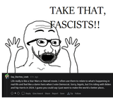 redditor post about star wars, fascism, harry potter and marvel movies