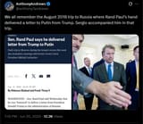 We all remember the August 2018 trip to Russia where Rand Paul’s hand delivered a letter to Putin from Trump. Sergio accompanied 20-06-2025