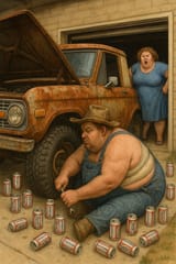 20250621_1221_Hillbilly&#039;s Garage Scene_simple_compose_01jy9mjjxqfaz9y2k8yv9c6p7e