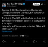 6-8 B-2 Bombers attacked Iran