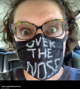 over the nose