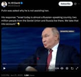Putin throWs iran under the bus