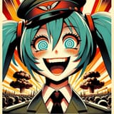 hatsune miku maniacal laughter crazy nazi fascist smile bomb explode