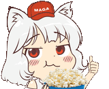 smug popcorn awoo