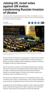 Joining US Israel votes against UN motion condemning Russian invasion of Ukraine The Times of Israel