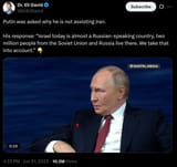 israel russian speaking - not helping iran