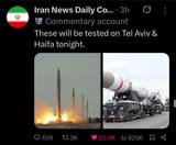 tel aviv test ground for iranian rockets