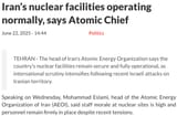iran nuclear facilities operating normally