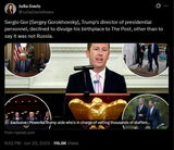 Sergio Gor [Sergey Gorokhovsky], Trump&#039;s director of presidential personnel, declined to divulge his birthplace to The Post, 20-06-2025 it was not Russia P1