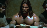 shirtless dinner