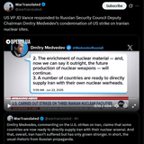 US VP JD Vance responded to Russian Security Council Deputy Chairman Dmitry Medvedev’s condemnation of US strike on Iranian nuclear sites 22-06-2025 HD