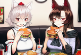 AI awoos eating burgers