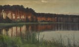 Paul Vorgang (Berlin, Kingdom of Prussia, German Confederation 1860-1927 Berlin, German Reich) Abendstimmung am Schlachtensee - Öl auf Leinwand