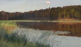 Paul Vorgang (Berlin, Kingdom of Prussia, G.C. 1860-1927 Berlin, German Reich) Grunewaldsee - Öl auf Leinwand-min