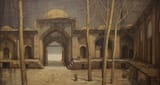 Taher Pour Heidari (Rafsanjan, Kerman province, Islamic Republic of Iran 1984-) In the courtyard of a ruined caravanserai - Oil on canvas 1399 (2020)