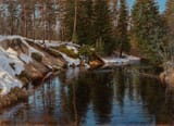 Jorma Helenius (Mäntyharju, Mikkeli Province, Republic of Finland 1955-) Suomenjoki, Ilomantsi, Finland - Oil on canvas 1985