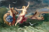 Augustus Jules Bouvier (London, England, U.K. 1827-1881 ibidem) The Ocean Nymphs, &#039;Dancing upon the waves, as if to please the curly foam with amorous influence&#039; - Keats, Endymion - Watercolour and bodycolour