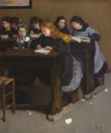 Norbert Gœneutte (Paris, French Empire 1854-1894 Auvers-sur-Oise, Seine-et-Oise, French Republic) The Lesson - Oil on canvas