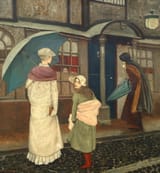 Edward Robert Hughes (London, U.K. 1851-1914 St Albans, Hertfordshire, England, U.K.) Sabbath Morn - Oil on canvas 1872