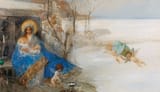 Eduard Veith (Neutitschein, Kreis Neutitschein, Margraviate of Moravia, Empire of Austria 1856-1925 Vienna, Republic of Austria) Madonna and Child surrounded by angels - Oil on canvas-min