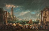 Francesco Battaglioli (Madrid 1725-1796 Venice) La Nitteti Act 2 Scene 12 - oil on canvas 1754-59 [1756 by Pietro Metastasio, music by Nicola Conforto; Canopus under a storm]