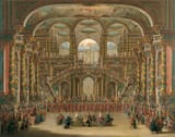 Francesco Battaglioli (Madrid 1725-1796 Venice) La Nitteti Act 3 Scene 10 - oil on canvas 1754-59 [1756 by Pietro Metastasio, music by Nicola Conforto; final scene in the palace]