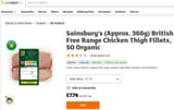 Sainsbury&#039;s Instore Chicken prices 2025.06.22
