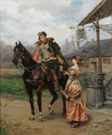Ludovico Marchetti (Rome, State of the Church 1853-1909 Paris, French Republic) Refreshments - Oil on canvas 1880