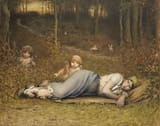 Louis Welden Hawkins (Stuttgart, Kingdom of Württemberg, German Reich 1849-1910 Paris, French Republic) Venus Des Champs Et Les Amours - Pencil, watercolour and bodycolour 1886