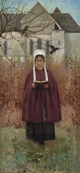 Louis Welden Hawkins (Stuttgart, Kingdom of Württemberg, German Reich 1849-1910 Paris, French Republic) Solitude - Oil on canvas c.1890