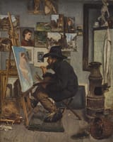 Paul Andorff (Weimar, Duchy of Saxe-Weimar-Eisenach, German Confederation 1849-1920 Frankfurt am Main, Province of Hesse-Nassau, German Reich) Künstlers Erdenwallen (The artist&#039;s earthly wandering) - Öl auf Leinwand 1875
