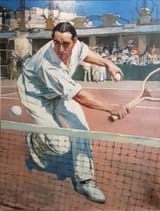 François Léopold Flameng (Paris, French Empire 1856-1923 Paris, French Republic) The French tennis champion Max Decugis (1882-1978) - Oil on canvas