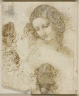 Leonardo da Vinci (Anchiano 1452-1519 Clos Lucé) Leda and the swan - chalk, pen and ink on paper c.1506 (study, original lost)
