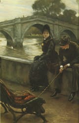 Jacques Joseph Tissot (Nantes, Loire-Inférieure, Kingdom of France 1836-1902 Doubs, French Republic) Richmond Bridge, Tissot and Mrs. Newton - Oil on panel