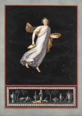 Felice Santoloni (Italian, c.1800-) Baccanti fresco from Herculaneum, No. 2 - Gouache