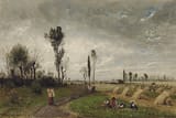 Karl Buchholz (Schloßvippach, Duchy of Saxe-Weimar-Eisenach, German Confederation 1849-1889 Oberweimar, Duchy of Saxe-Weimar-Eisenach, German Reich) Landschaft mit bäuerlicher Figurenstaffage - Öl auf Leinwand-min