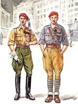 Antonio Hernández Palacios (Madrid 1921-2000 ibid.) White Russian volunteers in the Spanish Civil War wearing requeté uniforms, with Russian medals and insignia - 1995