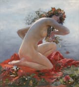 Ferenc Paczka (Monor, Pest-Pilis-Solt County, Kingdom of Hungary, Empire of Austria 1856-1925 Berlin, German Reich) Flora, Allegory of Spring - Oil on canvas-min