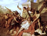 Charles-Gustave Housez (Condé-sur-l&#039;Escaut 1822-1894 Blâmont) Death of Vitellius - oil on canvas 1847 [20 Dec. 69 AD]
